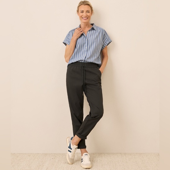 Pact Organic Cotton Daily Twill Ultra High Rise Tapered Pant Women Sz Small Oak - Picture 1 of 10